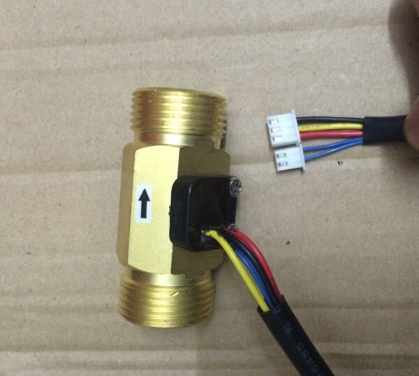 G3/4" DN20 Brass flow rate Hall flow sensor meter with NTC temperature mearsuring