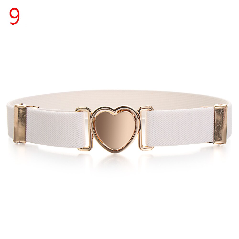 1 Pcs Children Belt Elastic Belts Girl Stretch Waist Belt Adjustable Heart Belt Uniform Belt for Teen Kids Girls Dresses: 9