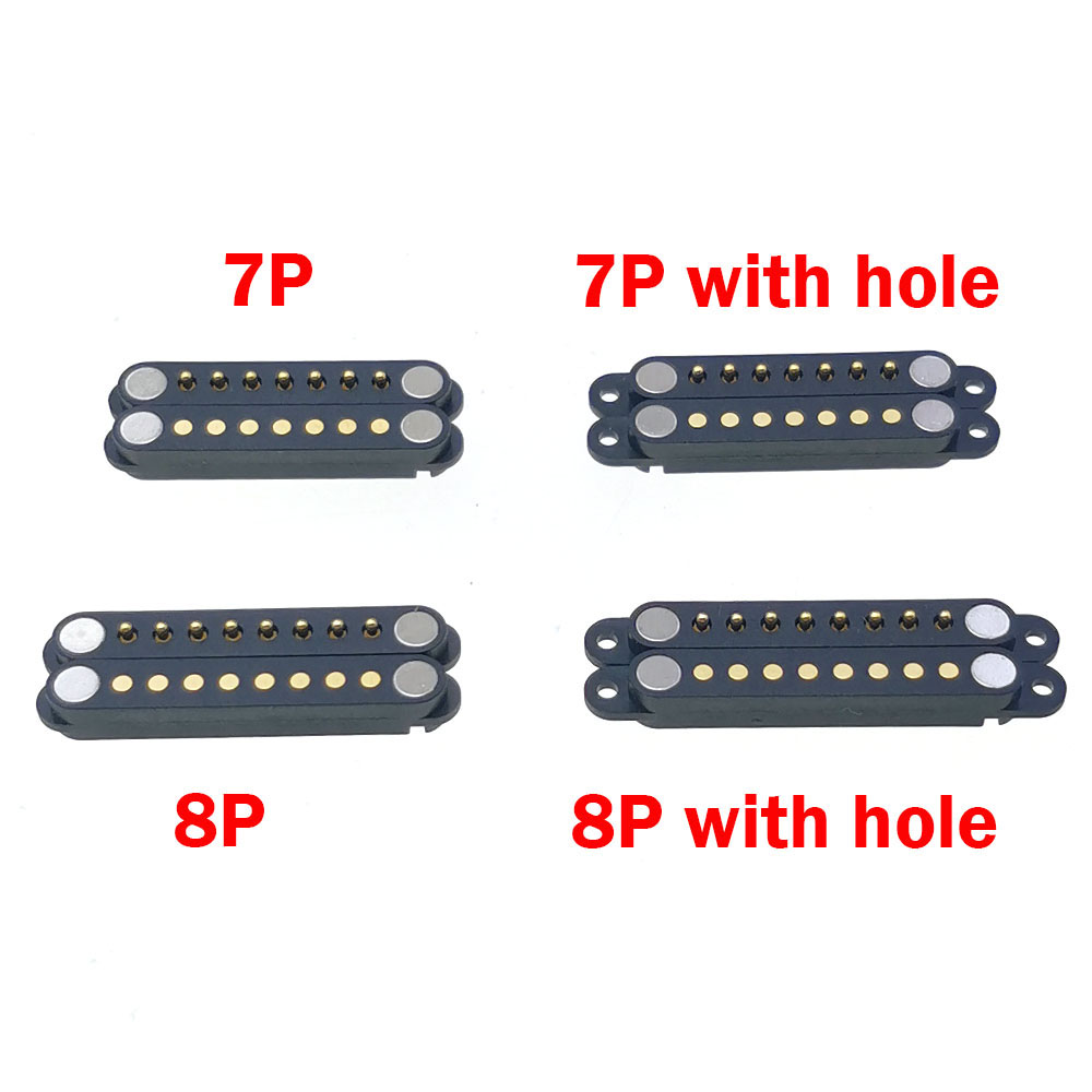 1pcs 7Pin 8Pin Magnetic Pogo Pin Connector 7P 8P 2.54MM Pitch Male Female Spring Loaded DC Power Socket Charging Terminal