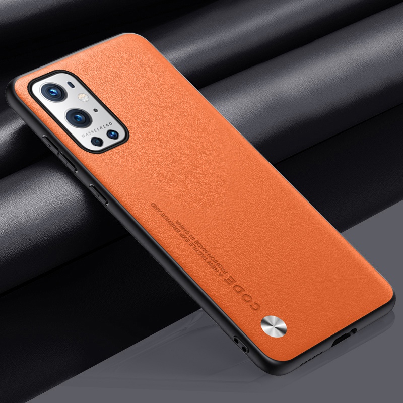 Luxuriöse pu-lederhülle für oneplus 9 pro 9r , silikon-schutzhülle für oneplus 9 r 9 pro, oneplus 9 pro hülle: Leinwand / Orange