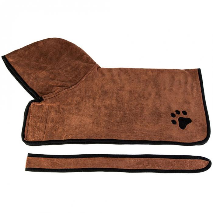 MySudui-Toalla de baño absorbente de secado rápido para perro, albornoz para gato, toalla de secado de microfibra, ropa cálida para perros, SUMINISTROS DE ASEO para perros: brown / 75cm back length