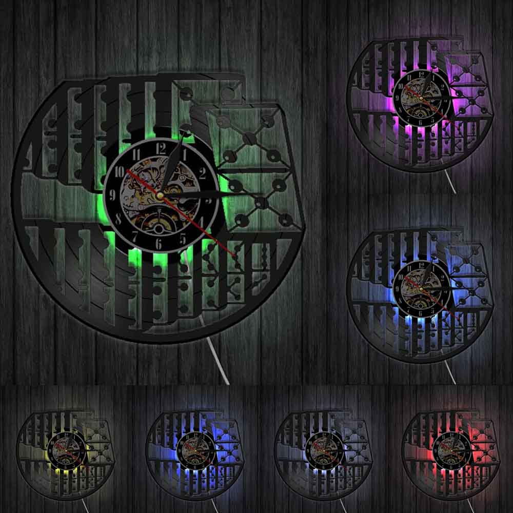 Dominosteine Spiel Wanduhr mit LED-hintergrundbeleuchtung Unterhaltung Schach Spiel Dame 3D Vinyl aufzeichnen Uhr Wohnzimmer Innere Dekor