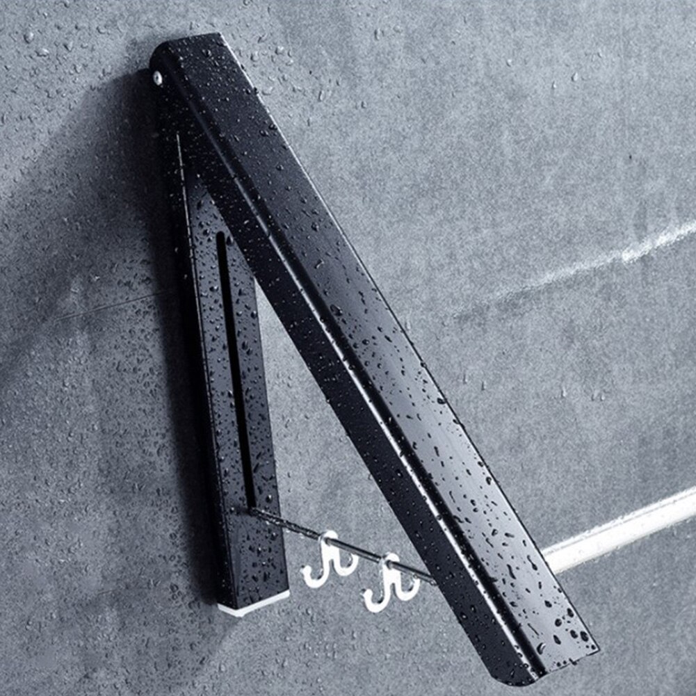 Bathroom Wall Mounted Home Clothes Hanger Folding Retractable Drying Rack Adjustable Laundry Multifunction Indoor Punch Free