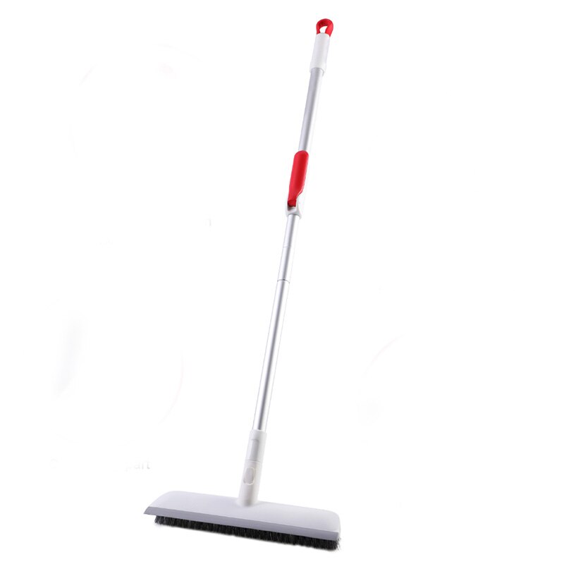 Yocada Scrape and Brush Floor Scrub Brush with Adjustable Long Handle 37&quot; to 51&quot; for Cleaning Bathroom Tile Bathtub Deck: White