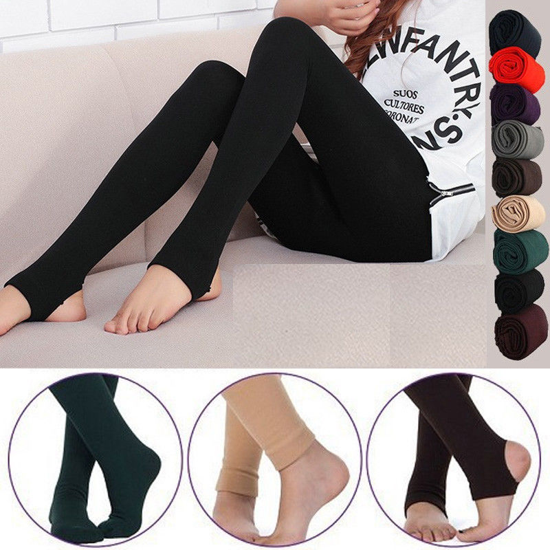 Vrouwen Dikke Fleece Panty Gevoerd Thermische Stretchy Slim Skinny Panty Winter Warm Vrouwelijke Effen Broek