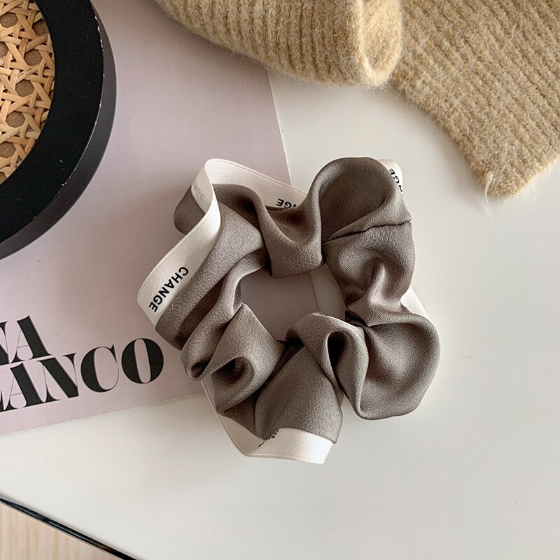 Black White Hair Scrunchies Simple Hair Band Women Girls Ponytail Holder Hair Rubber Bands Hair Ties Hair Accessories: B1