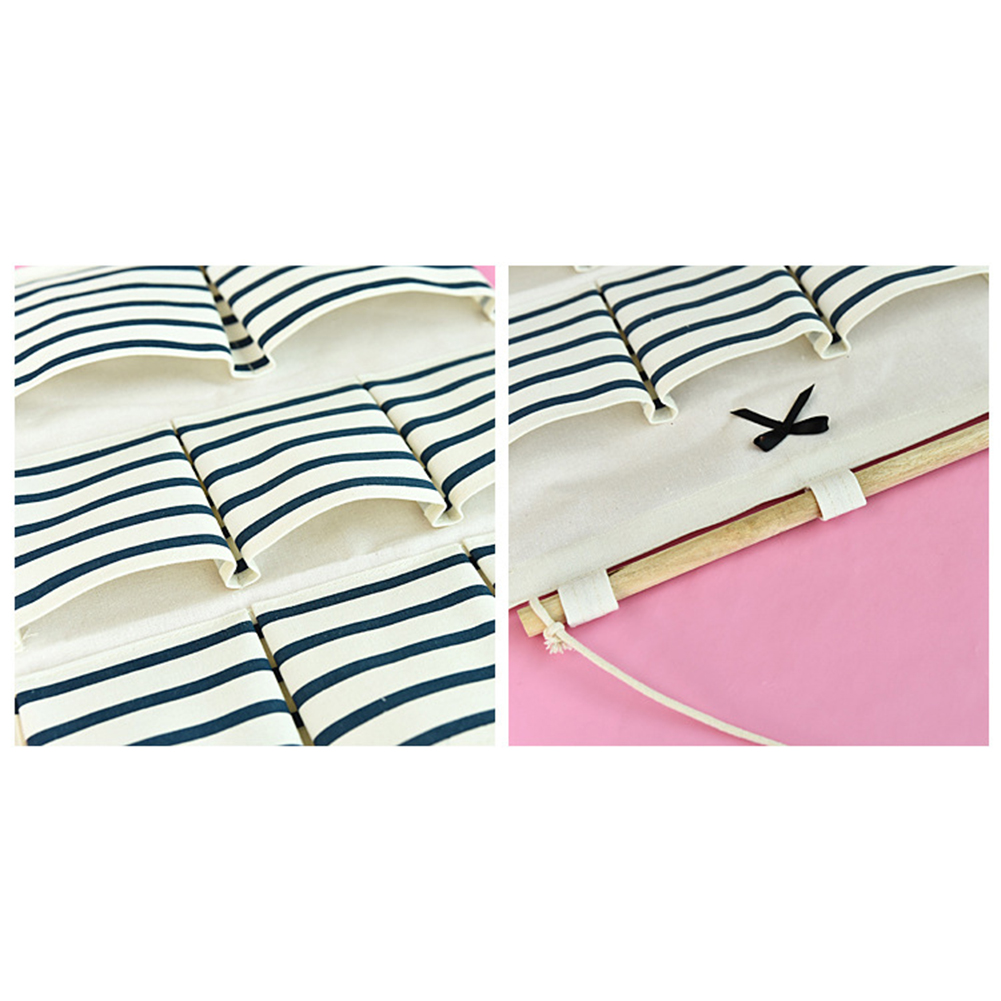 Pochette de rangement à 6/8 pochettes, sac suspendu en tissu de lin de coton, porte murale, pochette de rangement