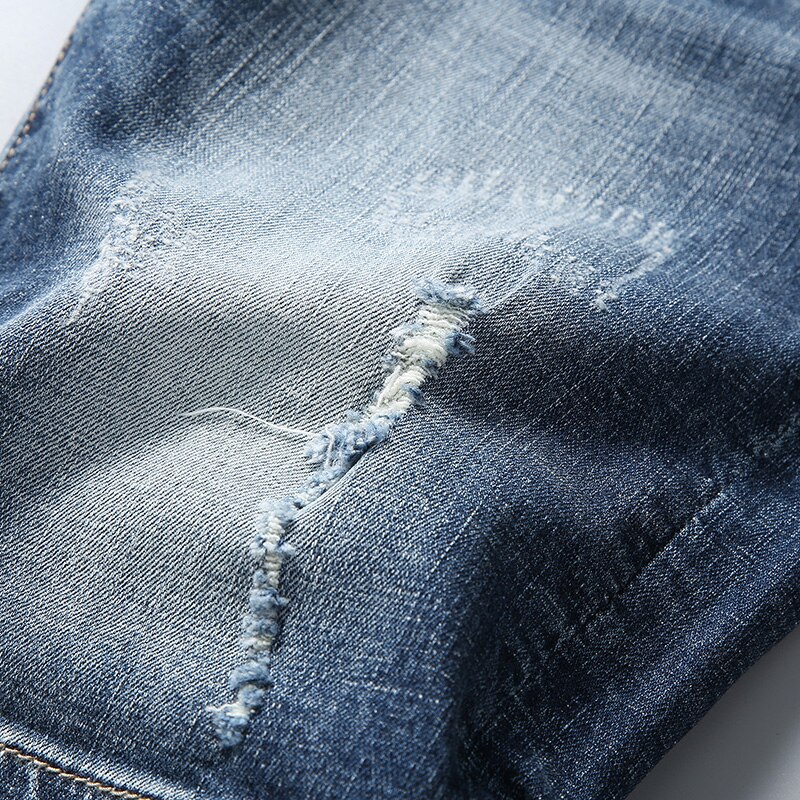 Stretchiga korta jeans för män casual slim fit elastiska jeansshorts manligt märke sommarkläder