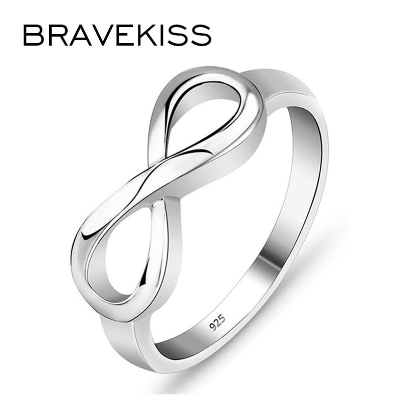 Bravekiss Infinity Verzilverd Ringen Romantische Liefde Ring Mode-sieraden Voor Vrouwen Sieraden Valentijnsdag PR0211