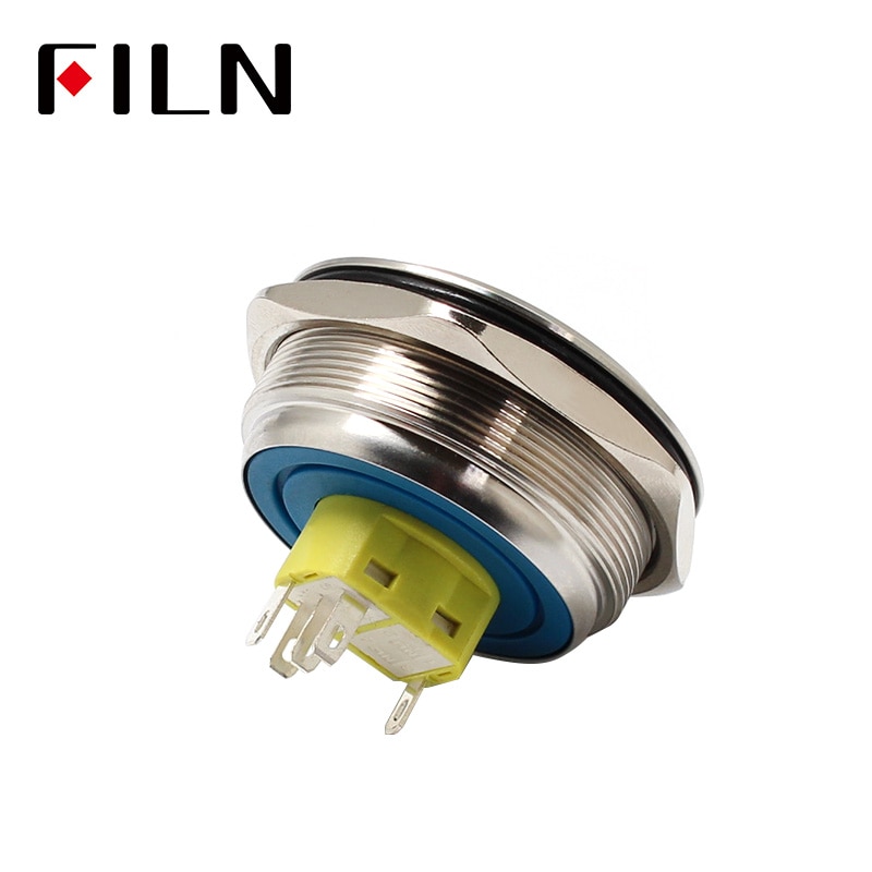 40mm stainless steel ring lamp 6v 12v 24v 220v green white yellow red momentary latching 1no1nc led metal push button switch