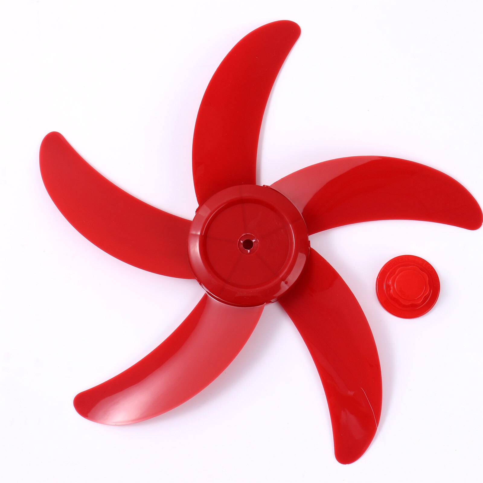 Hélice de ventilateur en plastique, 5 feuilles avec écrou, pièce de rechange pour accessoire général de Table sur pied de 16 pouces: Red