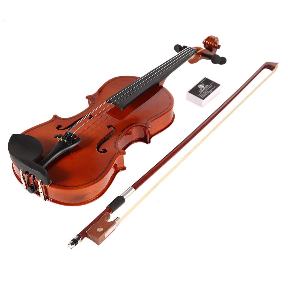 1/8 schiene Helle Akustische Violine Geige mit Kolophonium fallen Bogen Schalldämpfer Bausätze matt für freundlicher Studenten Anfänger fallen Stumm Bogen saiten