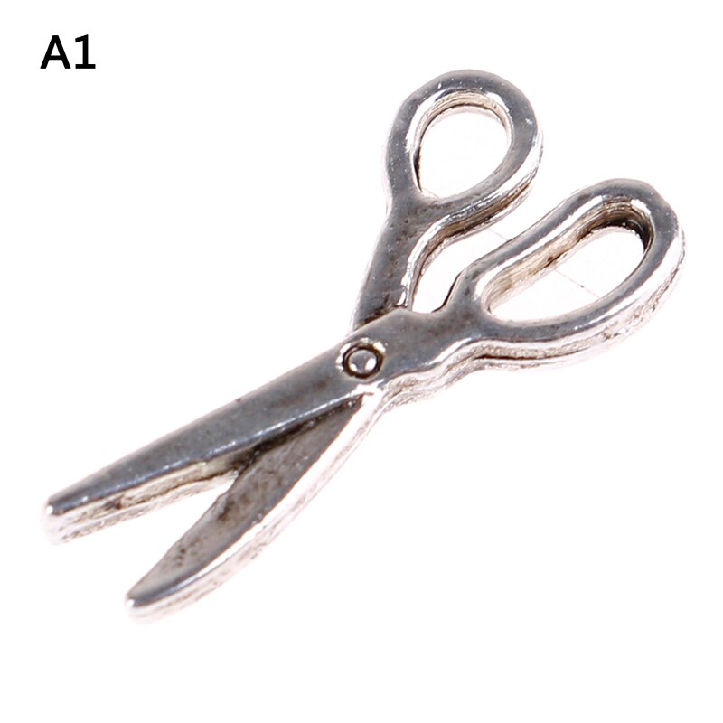 Miniatures Dolls House Furniture 1:12 Dollhouse Accessorie Metal Mini Silver Metal Scissors 1pc Simulation Scissors: A1