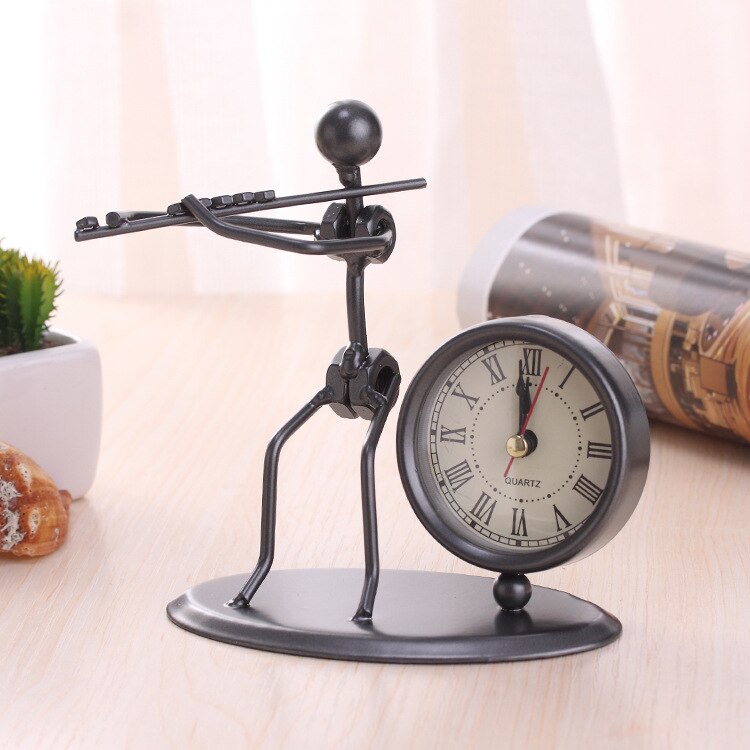 Small Alarm Clock Iron Stainless Steel Personality Retro Table Bedroom Horloge Home Decoration: G