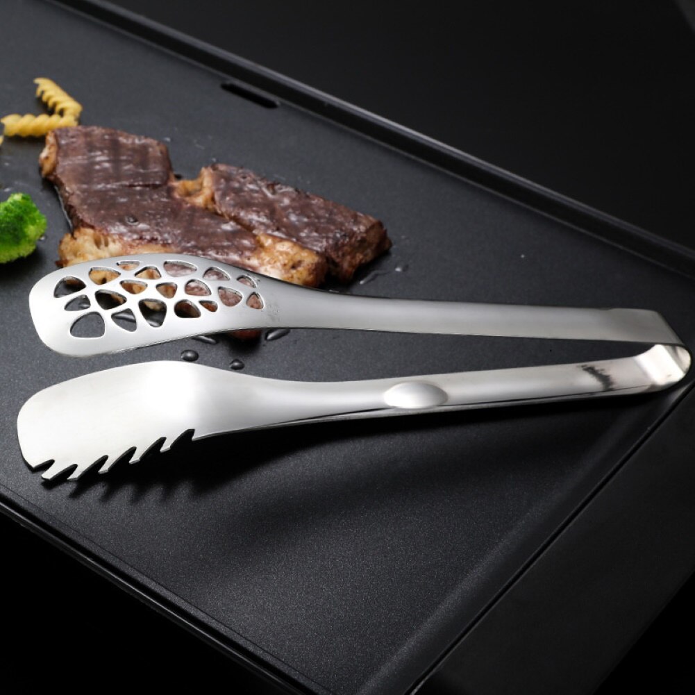 2 stk rustfrit stål mad brød bøf tang køkken catering buffet serveringsværktøj