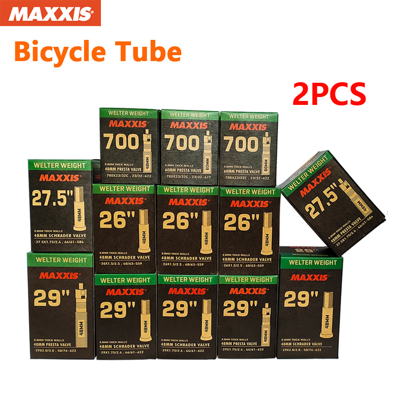 2PCS MAXXIS WELTER WEIGHT Bicycle Inner Tube 26/27.5/29 Inner Tube Of Mountain Bike Road Bike AV(SV) FV(PV) Origina Inner Tube