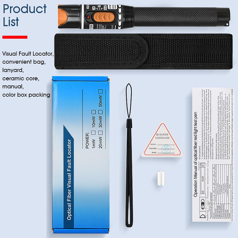FTTH Fiber Optic Tool Kit 2 In1 Fiber Optical Power Meter -50~+26dBm and 1/10/20/50mw Visual Fault Locator Fiber Optic Test Pen