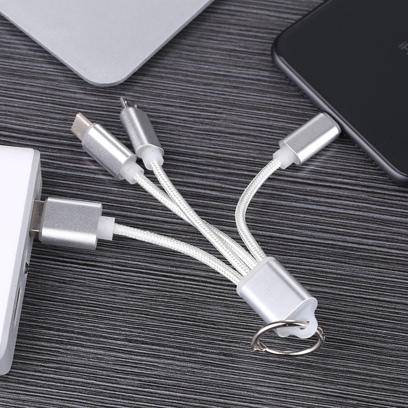 4 in 1 keychain Tragbare Micro USB Typ C Multi Ladegerät Kabel Für huawei p20 lite honor 9 lite 9i 8 8x7c 7x 7a hinweis 10 8 kabel
