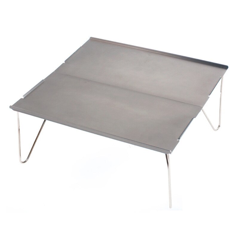 Mini foldbar aluminiumslegering bord bærbar udendørs grill camping møbler computer skrivebord: Grå