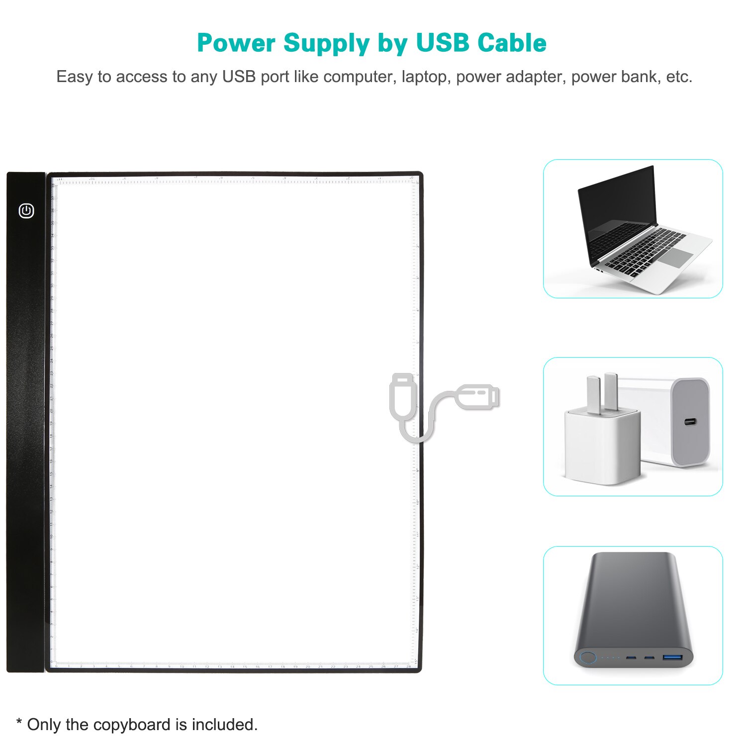 A3 doprowadziło podświetlane urządzenie robić odrysowywania Podkładka tablet graficzny ultra-cienka tablica robić pisania Copyboard 3 poziomy przyciemniania z oddzielnymi klipsami robić płytek skali