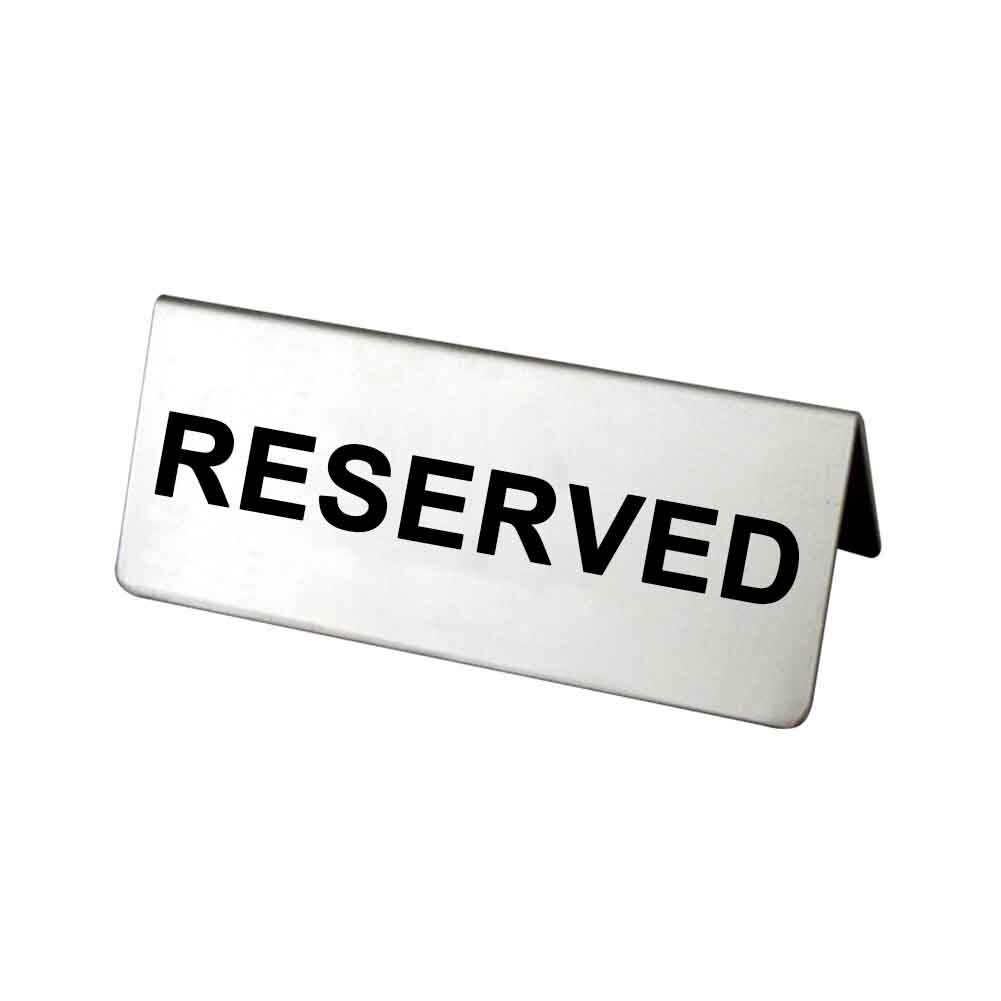 Table Sign Hotel Bar Stainless Steel Triangle Cafe Reserved Double Sided Reusable Restaurant Tableware Brushed Lightweight