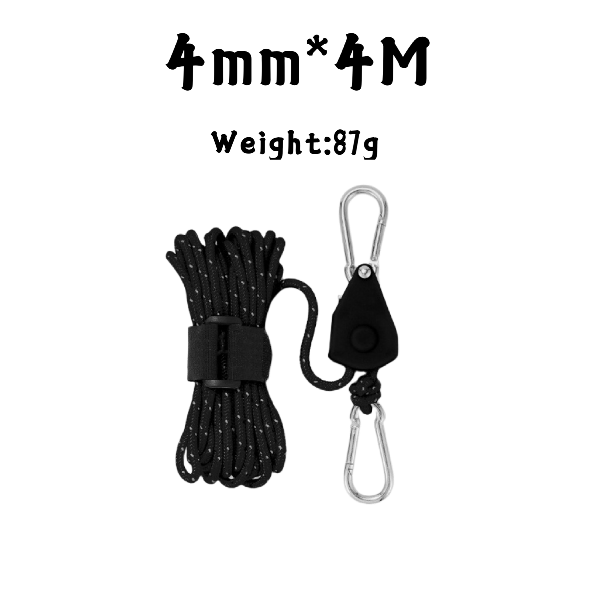 4/5M Camping Touw Tent Verstelbaar Touw Sluiting Vaste Gesp Poelie Spanner Ratelhangers Lampjes Camping Luifel Windtouw: YELLOW
