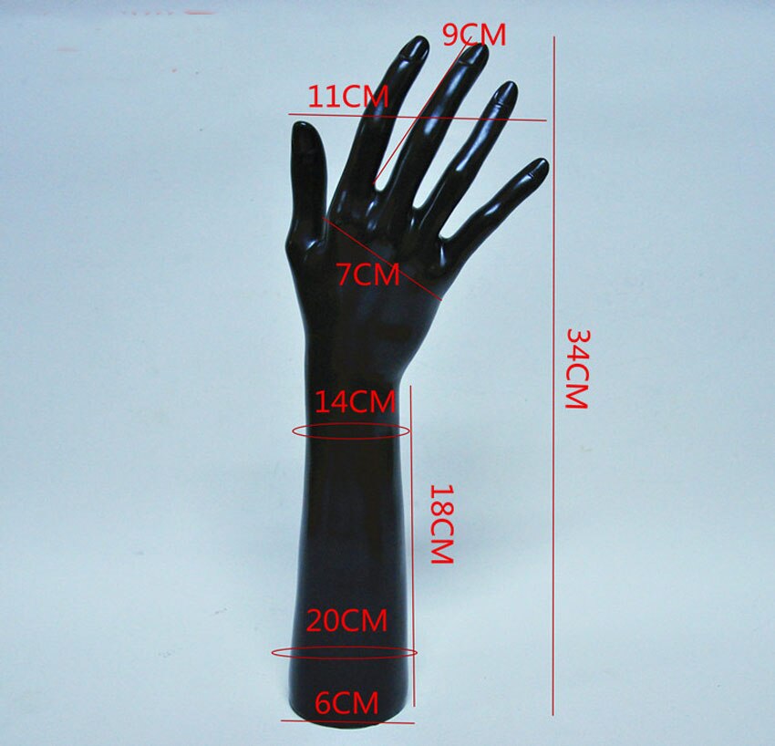 14 tommer 1pc kvindelig mannequin hånd arm base display kvinder handsker smykke model stativ sort skrå kort hånd