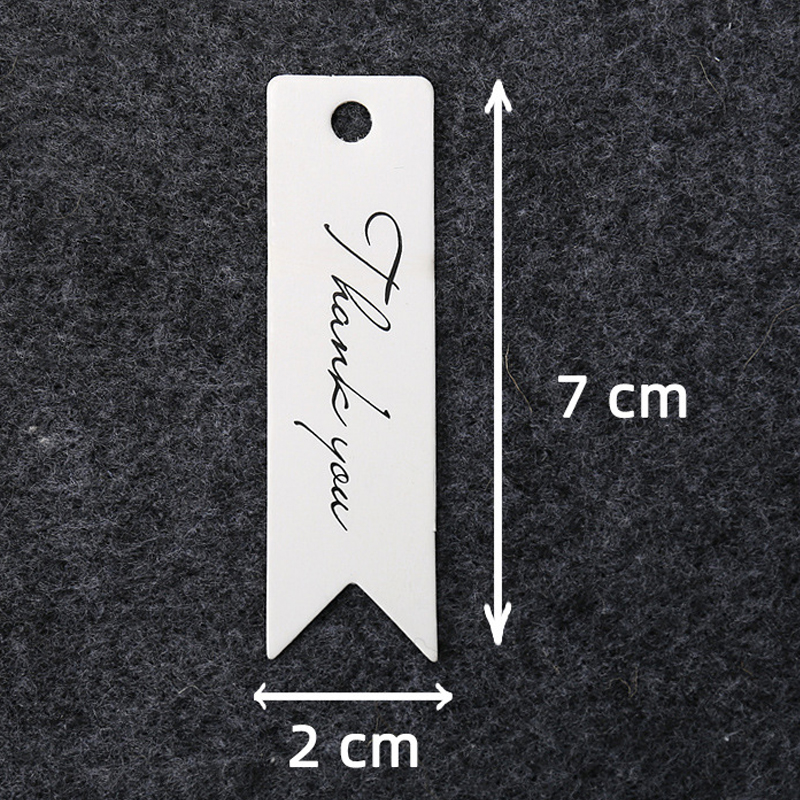 Etiquetas de embalaje para manualidades, etiquetas colgantes hechas a mano de 7x2cm, tarjetas de papel Kraft, etiquetas de de agradecimiento para embalaje de , 50/100 piezas: White-Thank you / 100pcs