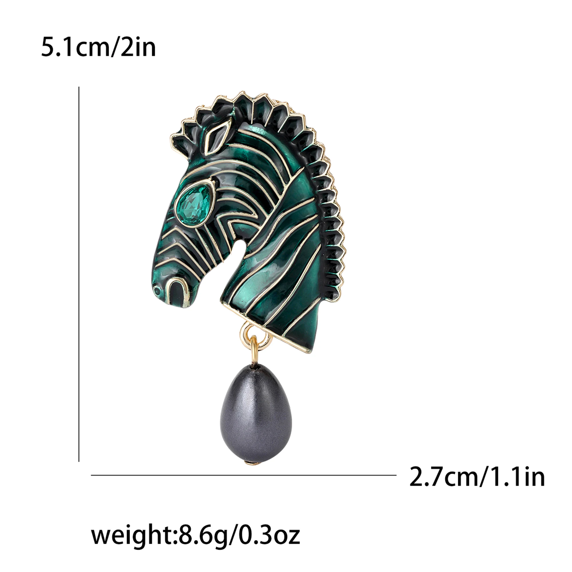 Strass-Einhorn-Broschen für Damen, unisex, Pferdeadeln, Büro, Party, Freund, , Schmuckzubehör: Nachgemachter Rhodium überzogen