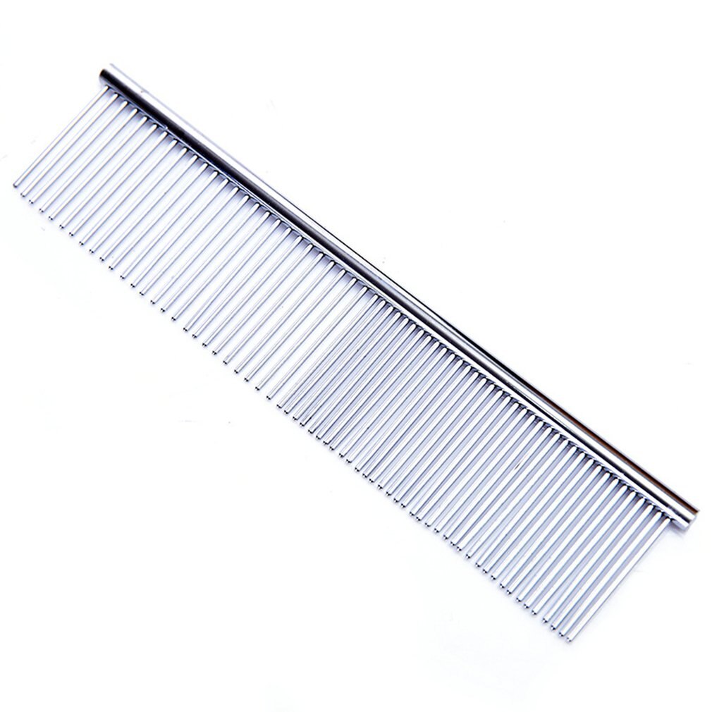 Grooming Comb Stainless Steel Dog Cat Grooming Comb Row Teeth Needle Hair Trimmer Grooming Comb Medium Teeth Grooming CombM