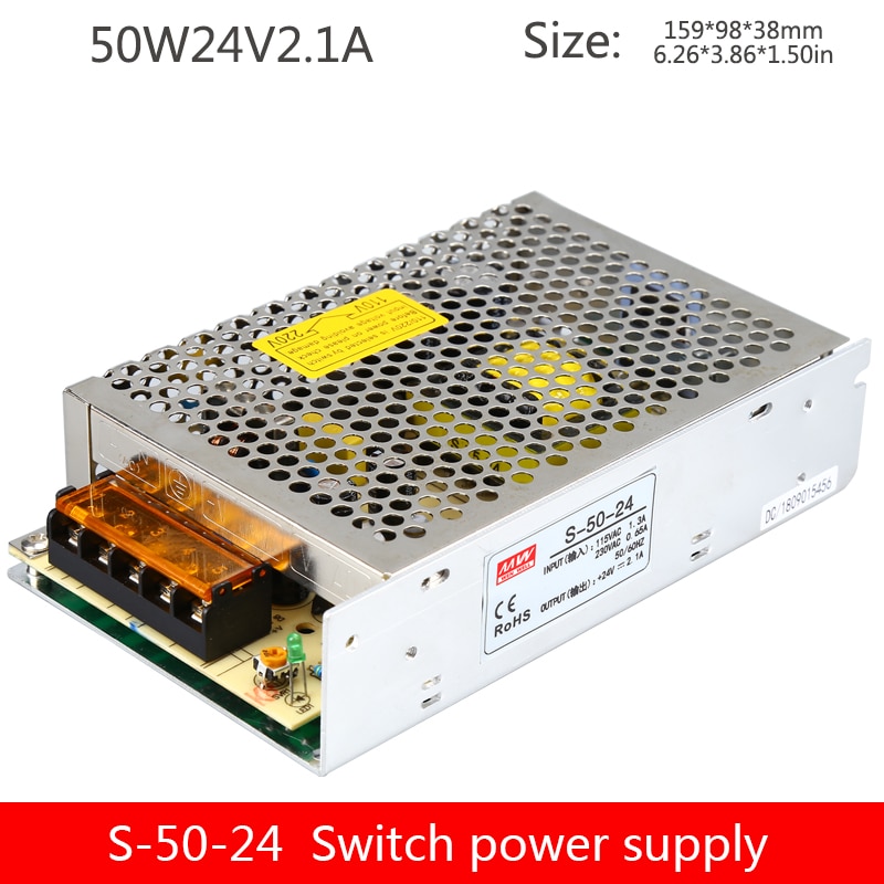 Schakelende voeding S-50-24V transformator DC output 24V2. 1A12V4. 2A5V10A koper transformator