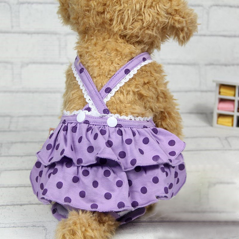 Prinses Chihuahua Hond Broek Met Dot Tutu Rok Kostuum Roze Paars Borstband Sanitaire Verstelbare Ondergoed Luiers Korte