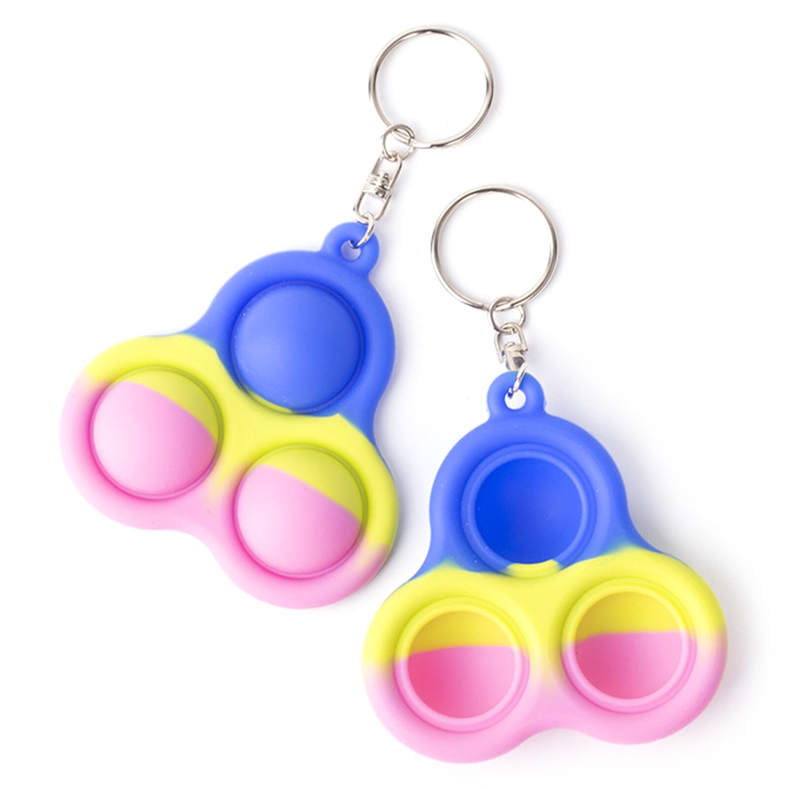 Simple Dimple Fidget Toy Popper, Handheld Mini Soft Silicone Stress Relief Hand Sensory Fidget Toys with Key Chain for