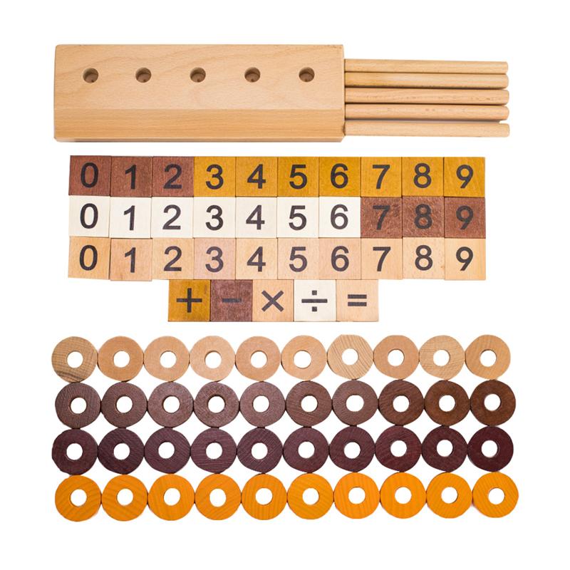 1 Set Counting Toys Durable Premium Counting Shape Stacker Puzzles Counting Toys Wooden Counting Toys