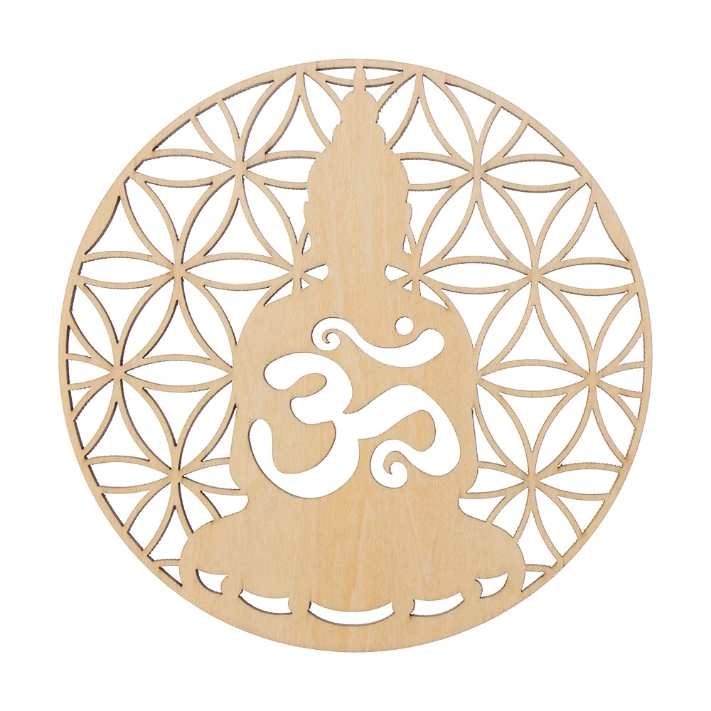 Cut Thuis Wall Decor Handgemaakte Onderzetters Houten Muur Teken Bloem Van Leven Vorm Slice Houten Basis Bloem Van Leven Energie mat: Style 1-14cm