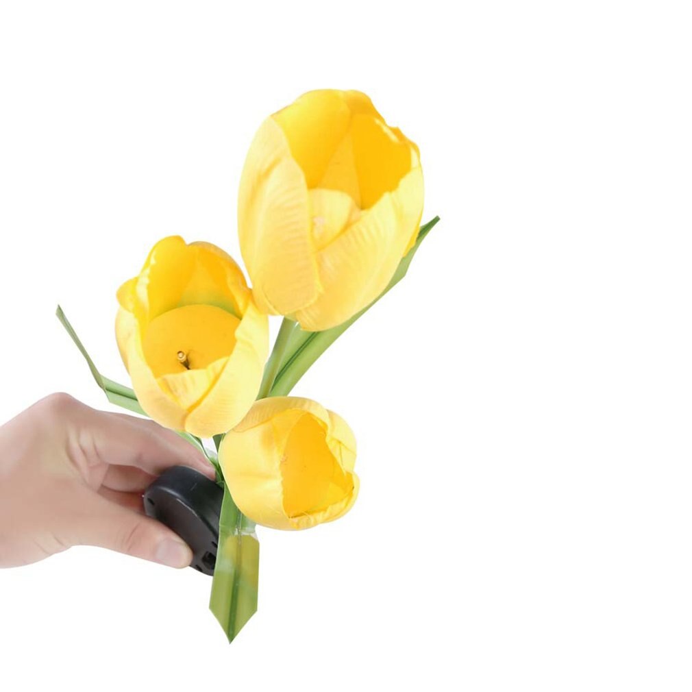 Solar Powered Tulips Flower LED Light Yard Garden Path Landscape Lamp Outdoor LED Gardening Flower Home Wedding Decoration