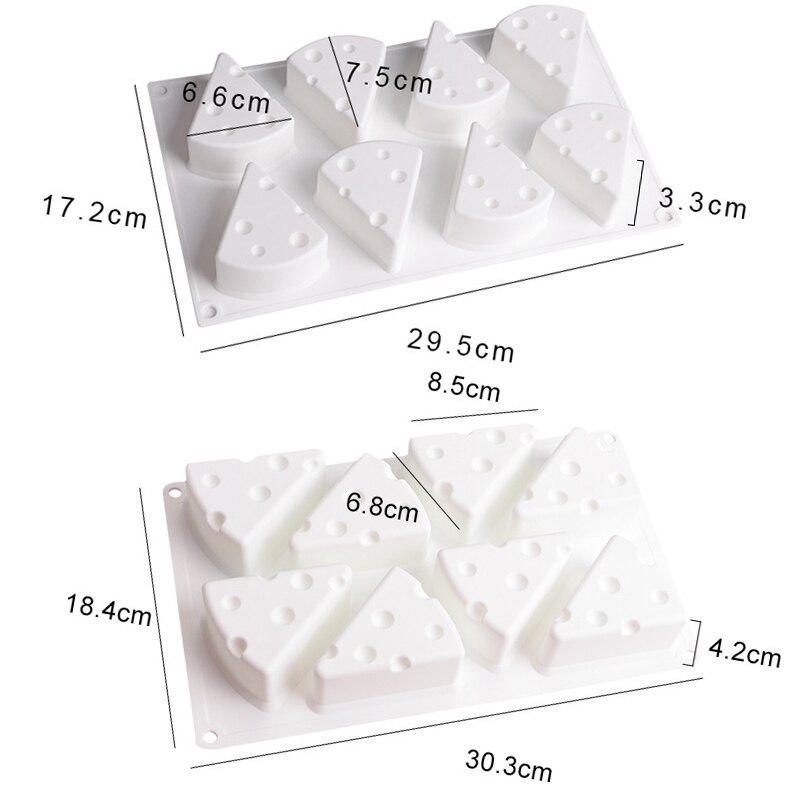 1pc ostformade kakformar för att baka dessert ring konstmousse silikon 3d formar bakverk verktyg 8 hål dekorationsverktyg