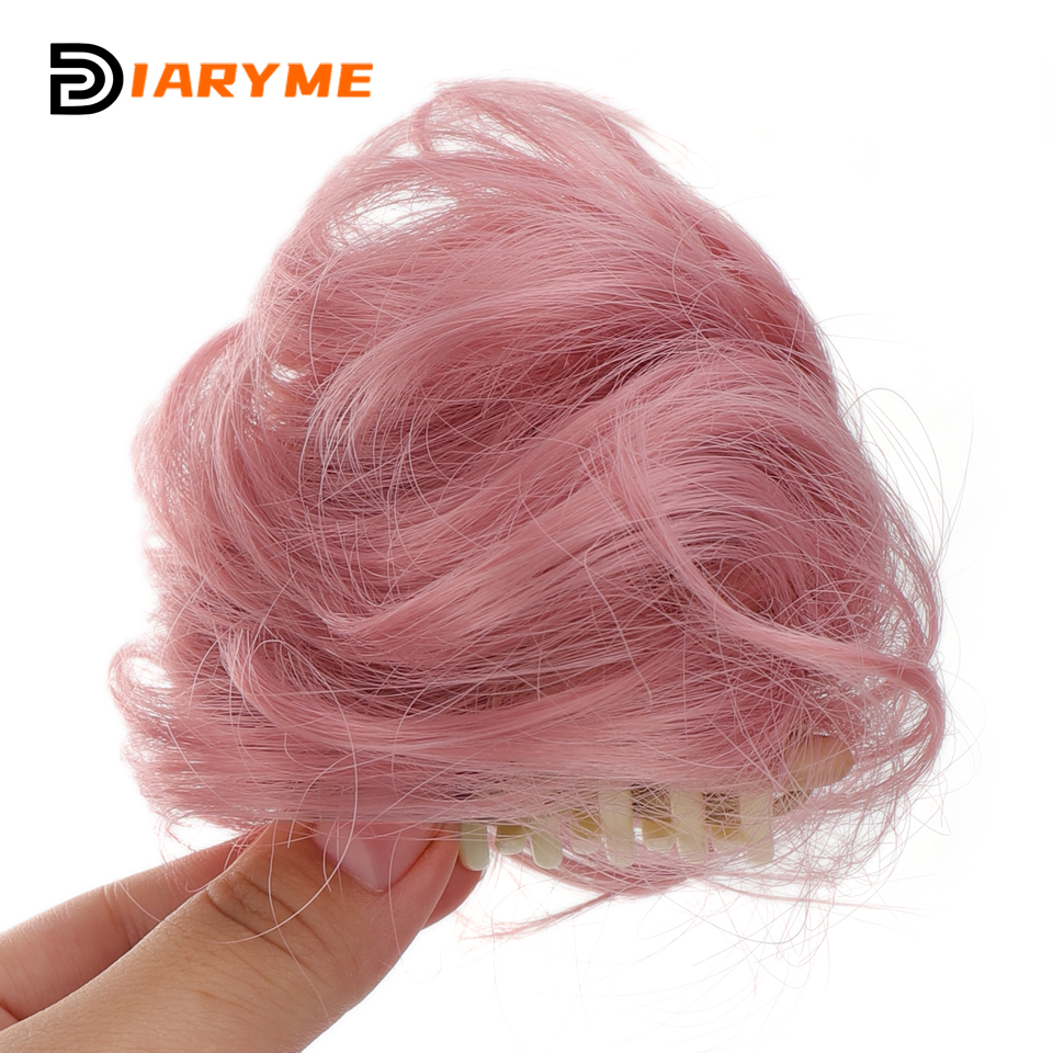 Cosplay Mini Hair Buns Synthetic Chignon Hair Extention Hair Bun Meatball Head Hair Accessories Clip-in Updo Donut Bun heat resi