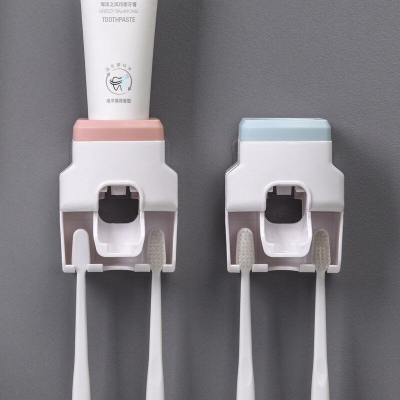 Toothpaste Squeezer Toothbrush Holder Free Punch Wall Mounted Automatic Toothpaste Squeezer Set Bathroom Accessories