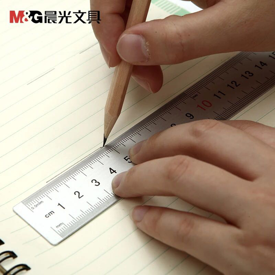 Metal Ruler Aluminum Alloy Straight Rulers Practical Metric And Inches Measurement Double Sided 20-30cm School Office Supplies