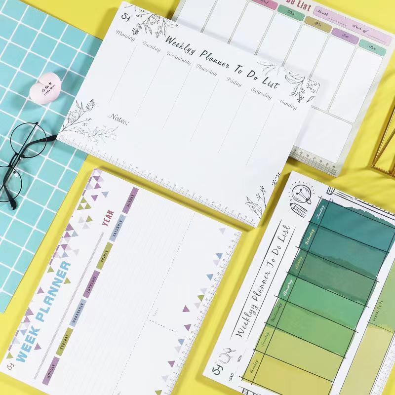 A4 Weekly Planner Plan NoteBook 54 Sheets Schedule Organizer Notepad School Office Supplies Journal Stationery