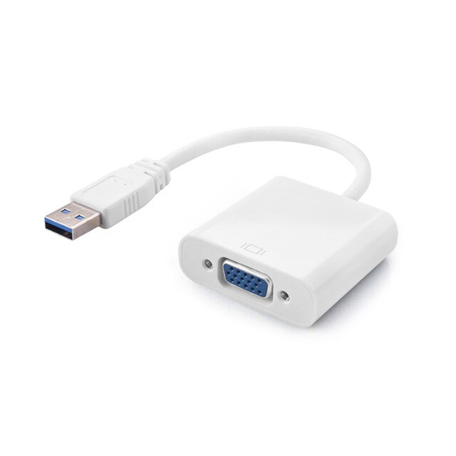 Usb 3.0 Naar Vga Adapter Multi-Display Converter Externe Grafische Kaart Draagbare Usb 3.0 Naar Vrouwelijke Vga Converter voor Pc Hdtv: WHITE