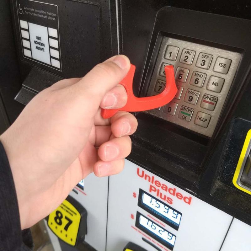 Handmade Door Opener Key Chain No Touch Door Handle Elevator Button Artifact Keychain Avoid Touching Key