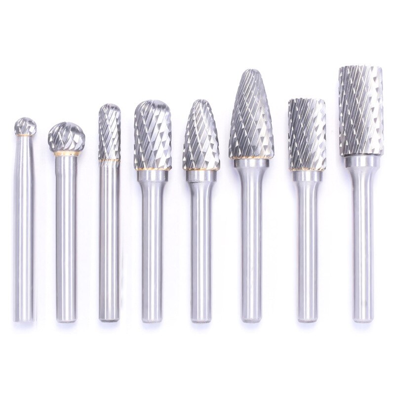 8 Stks/set 6Mm-12Mm Tungsten Carbide Burr Bit Cnc Graveren 1/4 "Rotary Cutter Bestanden 8 Stks/set 6Mm-12Mm Tungsten Carbid