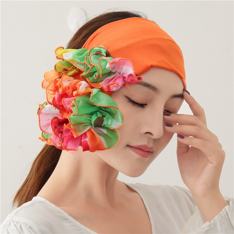 Floral Neck Ring Scarf Chiffon Collar Tie Women Muslim Hijab Hat Indian Turban Solid Lady Office Neckerchief Skinny Hair Scarves