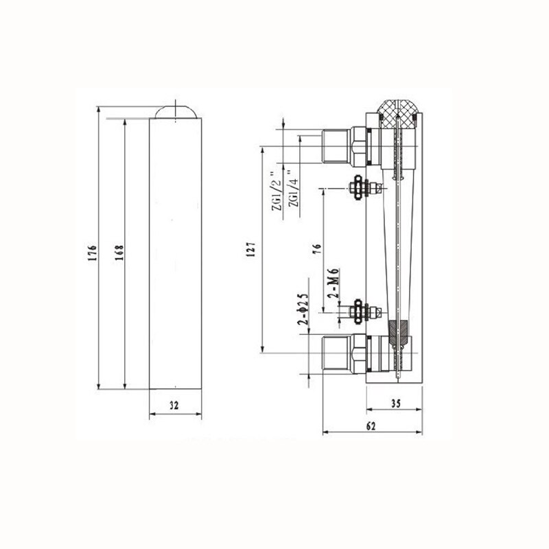 PMMA Flüssigkeit Durchflussmesser Wasser fließen Meter Tafel Rotameter Ohne Regelventil LZM-15 0,2-2LPM 16-160LPH 1-7LPM 10-100LPH 25-250