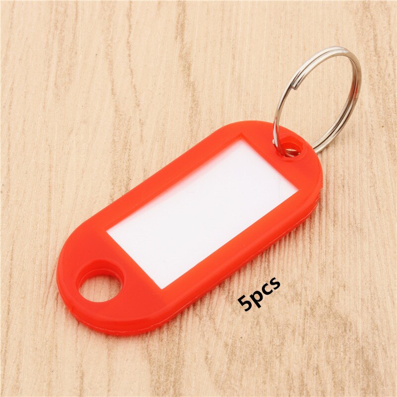 Colour Plastic key card Holder Keychain & Organizer Luggage ID Label Key rings Name Cards: Red
