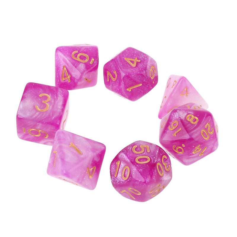 26/7Pcs Acrylic Dice Digital Dice Black Purple Gold Points D4 D6 D8 D10 D12 D20 KTV Bar Nightclub Entertainment Tools Adult Toys: 3
