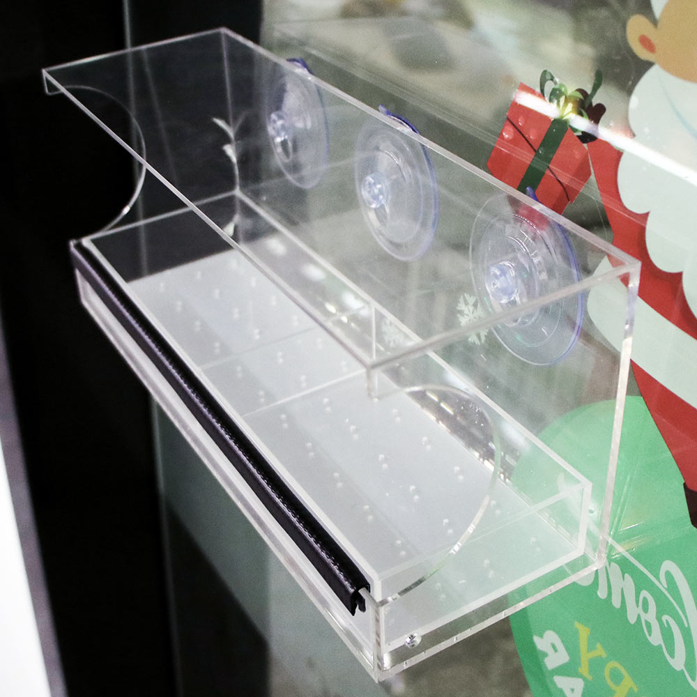 Bird Feeder Acrylic Transparent Window Viewing Bird Feeders House Birdhouse Pet Water Feeder Suction Cup Mount House Type Feeder