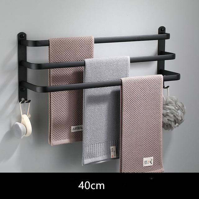 Handdoek Hanger Wandmontage 30-50 Cm Handdoekenrek Badkamer Aluminium Zwarte Handdoek Bar Rail Matte Zwarte Handdoek Houder ruimte Aluminium: three 40cm